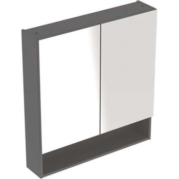 Ensemble d’armoire toilette Selnova Square Geberit – 850 × 588 × 175 mm – 2 portes – finition gris velouté mat