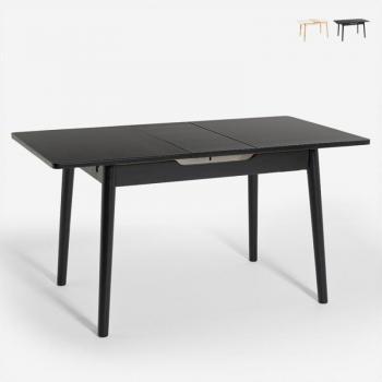Table Extension Bois & Verre AHD – Noir 180 cm