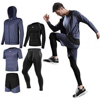Men’s Lachi Blue Workout Tracksuit Kit – 5 Pieces
