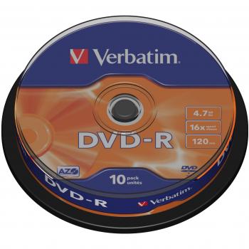 Kit Verbatim DVD‑R 10 pcs – 4,7 Go, 16x, spindle