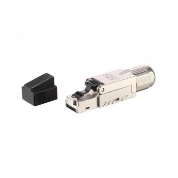 Conector RJ‑45 121172 (Negro) Acero Inoxidable – Kit 5 Unidades Categoria 8.1 STP
