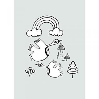 Wandkunst Scribble Birdy von Komar