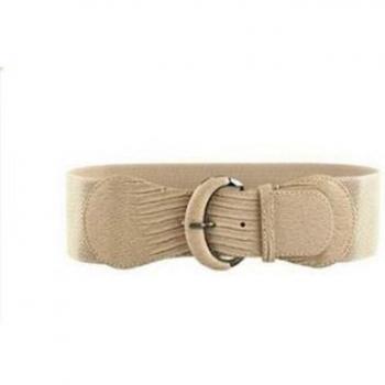 Black Red Elastic Wide Waist Belt for Women