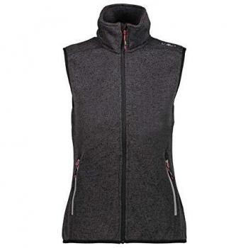 CMP Damen Fleece Kapuze Weste, Anthrazit (Schwarz) Größe 50
