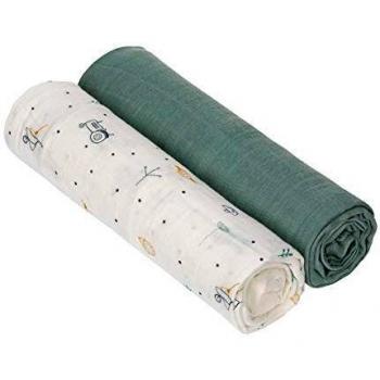 Mulltuch GARDEN EXPLORER (120x120) 2er-Pack in weiß/navy