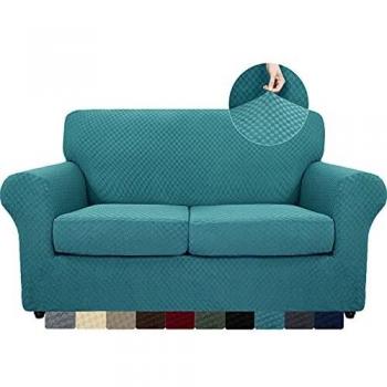 MAXIJIN 3 Piece Stretch Non Slip Love Seat Couch Cover