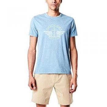 Dockers Alpha Graphic tee Camiseta, Multicolor (Garment Dye Blue Shadow Body + Pigment Discharge Print 0043), Mediana para Hombre