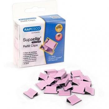 Ropesco 1312 Supaclip 40 Blatt Packung, 100 Stück, Rosa Farbe