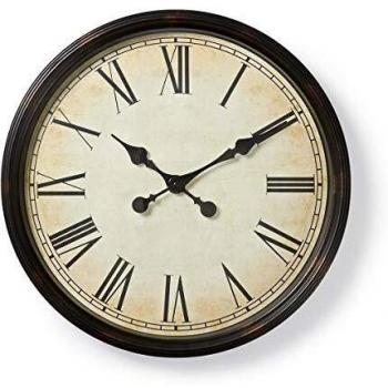 Nedis 500 mm Durchmesser Uhr – Schwarz & Creme