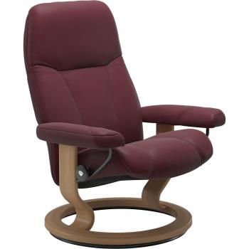 Stressless® Consul Relaxsessel – Classic Base, Größe S, Gestell Eiche (BATICK Bordeaux)