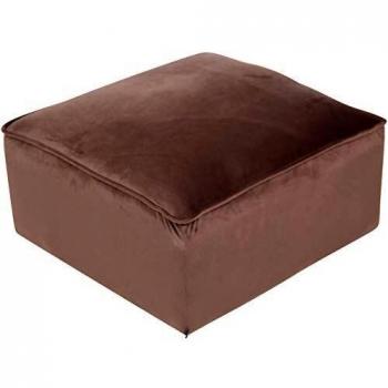 CLP Bordeaux Sitzhocker – Gepolsteter Samtsitz, 30 cm, Braun