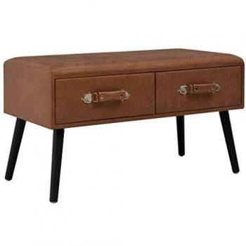 Elegant Dark Brown Coffee Table – 31×16×18 inches – Faux Hide