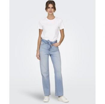 Only Jeans Largo Tiro Alto con Cinturón