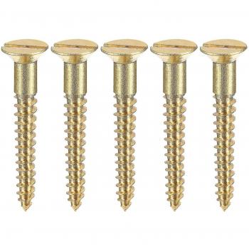 Vis à bois en laiton M4 × 40 mm, 100 pcs – têtes plates fendues