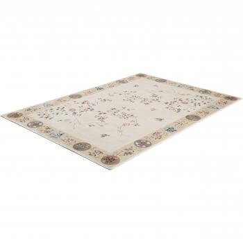 Gino Falcone Teppich Cherina GF-130, rechteckig, 8 mm, florales Design, 100 % Viskose, beige