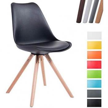 CLP Chaise de Salle à Manger Toulouse Rembourrée Similicuir Noir Dossier Ergonomique