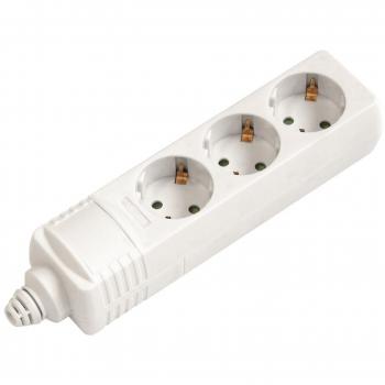 Base Múltiple Blanca 3 Enchufes Schuko Sin Cable Sin Interruptor Mel255