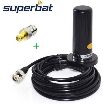 Soporte de Antena Magnética Superbat, 9cm, Cable de 5M, VHF/UHF, Banda Dual, Conector BNC a SMA