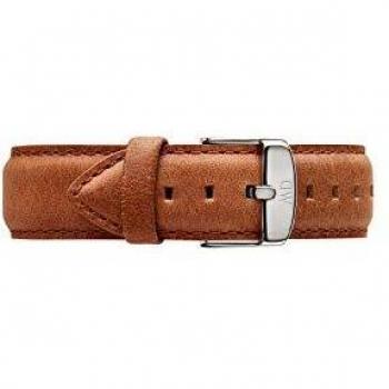 DW Correa Clásica Durham 20 mm – Cuero Marrón/Plateado