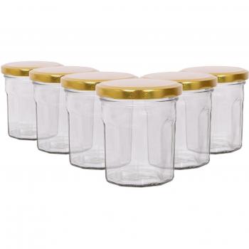 Gold Lid Glass Jam Jars