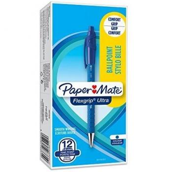 Paper Mate Flexgrip Ultra Schreibgerät, feine Spitze, blau, 12er-Set