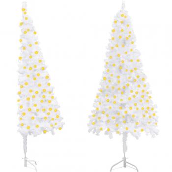 VidaXL 210 cm Artificial White Christmas Tree with Lights