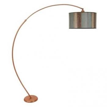 Lámpara de Pie con Metal Curvo, Pantalla Recta, Estilo Vintage, Malaui, 30x30x185 cm, E27 Max 60W