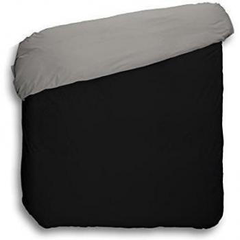 Funda Nórdica Reversible Negro y Gris 250 x 220 cm
