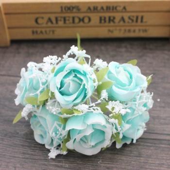 6pcs Silk Rose Flower Bouquet (2cm) for Decorative Wreaths and DIY Projects