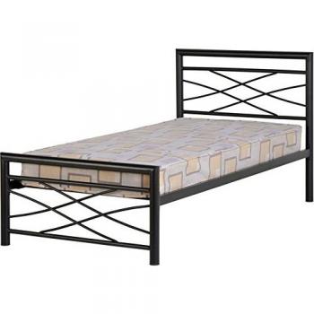Seconique Kelly 3ft Single Black Metal Bed Frame