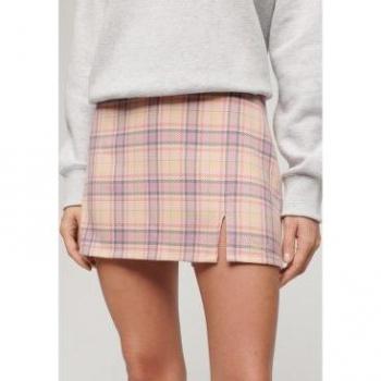 Mini-jupe rose à carreaux Superdry femme taille 36