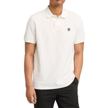 2XL Timberland‑Look Short Sleeve White Cotton Polo for Male