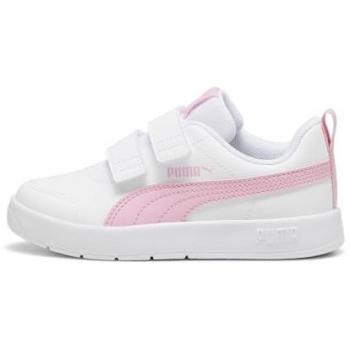 Puma Courtflex V3 PS Tênis Esportivo Branco e Rosa