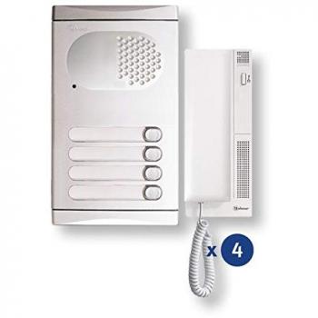 Kit de Campainha GOLMAR 4140Z/AL com 4 Botões e 4 Telefones Brancos