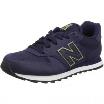 Zapatillas New Balance 500 Classic Moda Mujer Marino Azul Oscuro Dorado