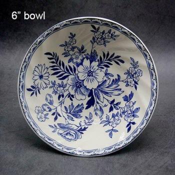 Blue and White Soup Bowl and Dish Set