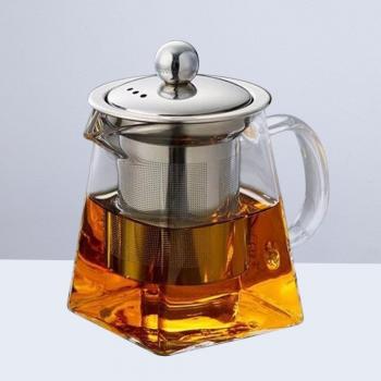 Stainless Steel Tea Infuser with Glass Cup