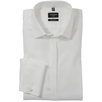OLYMP No. Six Slim Fit Smokinghemd aus Twill in Ecru, Größe 41