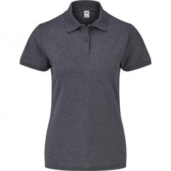 Fruit of the Loom Womens Lady-Fit 65/35 Short Sleeve Polo Shirt (Dark Heather)