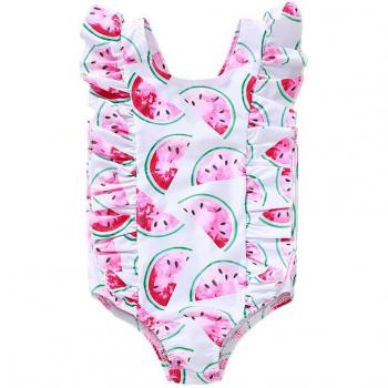 Floral Leopard One-Piece Swim Costume for Kids