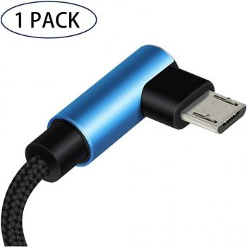Câble micro‑USB 1,2 m avec Angle 90°, Nylon EMC 2 A – Redémarrage rapide Redmi Note 5/HTC
