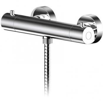 Wall Mount Round Thermostatic Bar Valve with Bottom Outlet 55 x 275mm