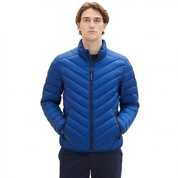 TOM TAILOR Herren Steppjacke mit Logo und Stehkragen, Größe XXL