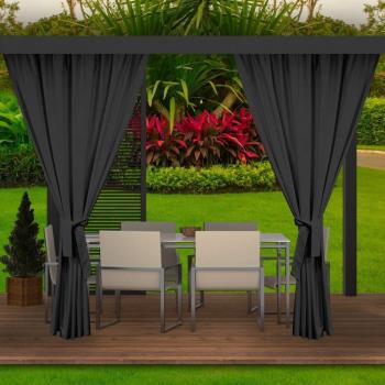 Rideaux de Balcon Imperméables 2x155x220cm Noir