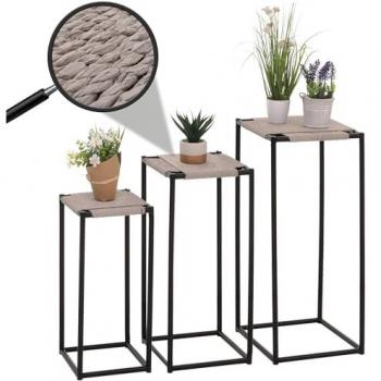 Tables décoratives empilables pour plantes en métal