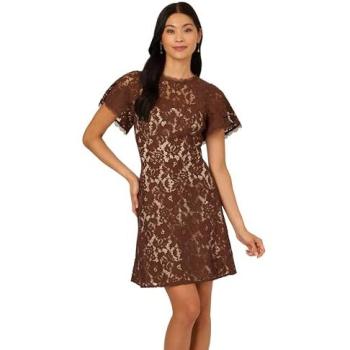 Robe Short en Dentelle Marron Adrianna Papell UK 16