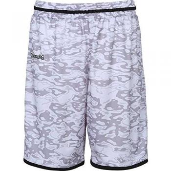 Spalding Move Shorts Herren – Junior XL – Weiß/Graues Tarnmuster