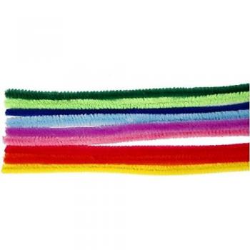 Fil chenille, 9 mm, 25 pièces, couleurs variées