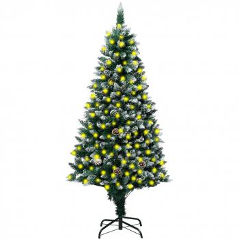 VidaXL Festive Green and White Christmas Tree