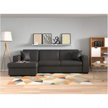 Canapé d'Angle Convertible Fuji XL avec Coffre Tissu Gris Foncé – BAHAMAS